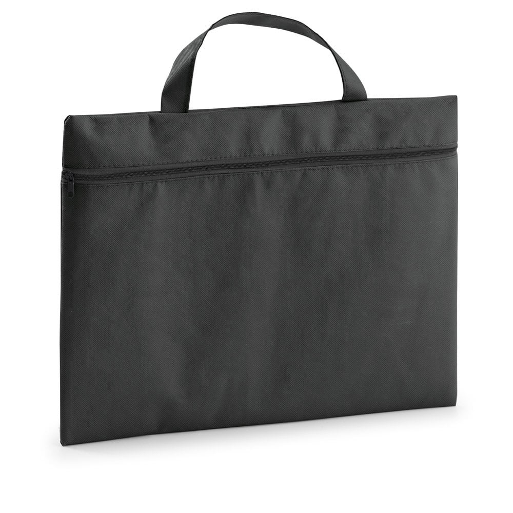Konferensmapp i svart non-woven 80 g/m², perfekt för möten och presentationer.