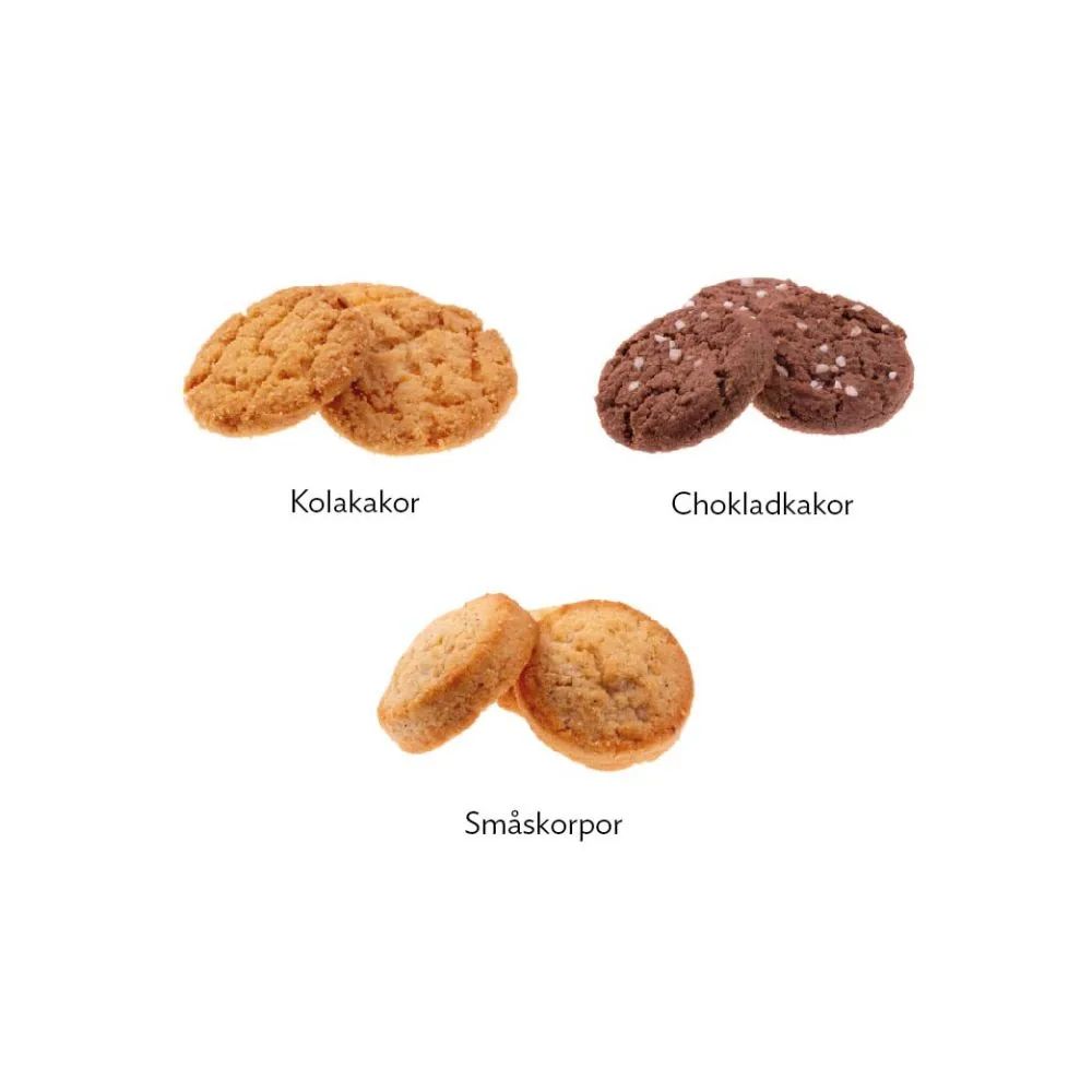 Kolakakor, chokladkakor och småskorpor