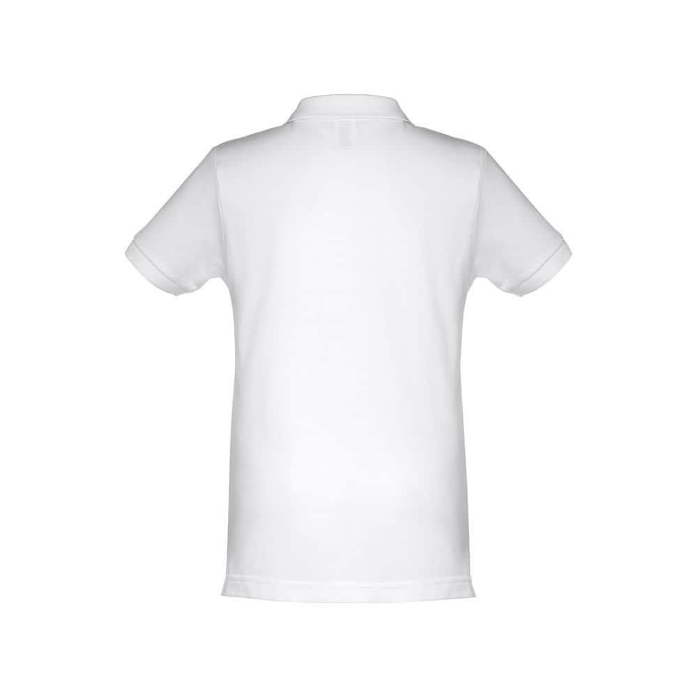 THC ADAM KIDS WH. Kortärmad pikétröja för barn (unisex). vit färg