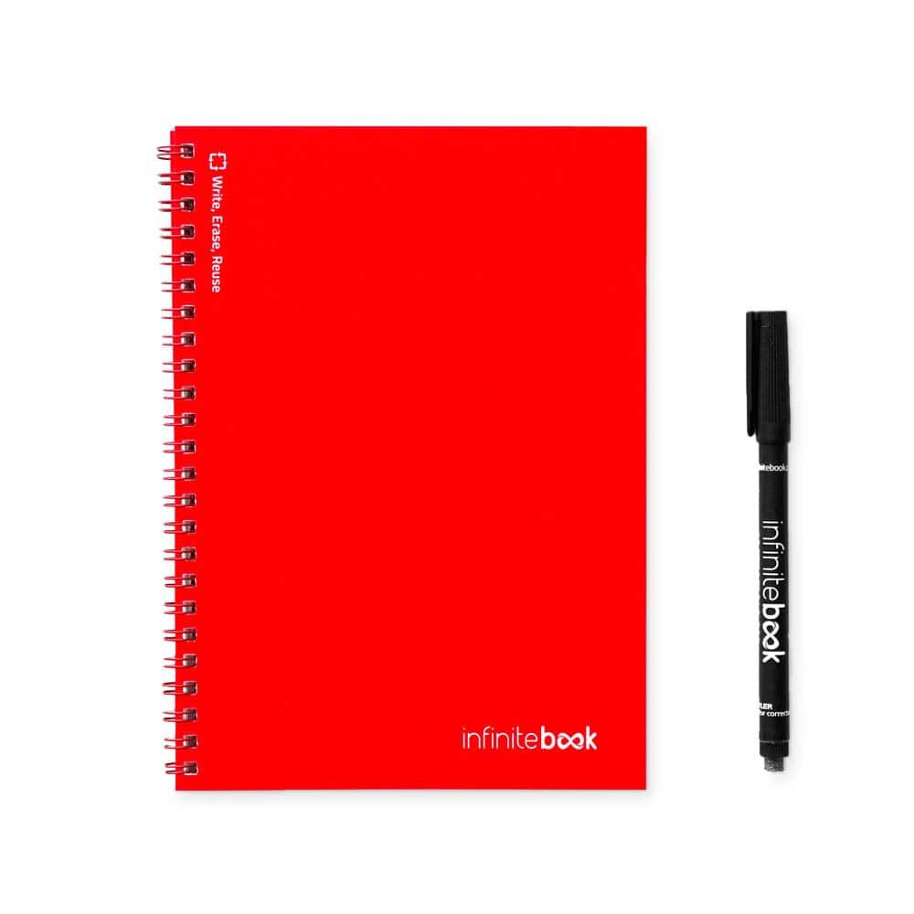 INFINITEBOOK PLAIN A5. Infinitebook med flexibelt omslag och 15 blanka whiteboardsidor