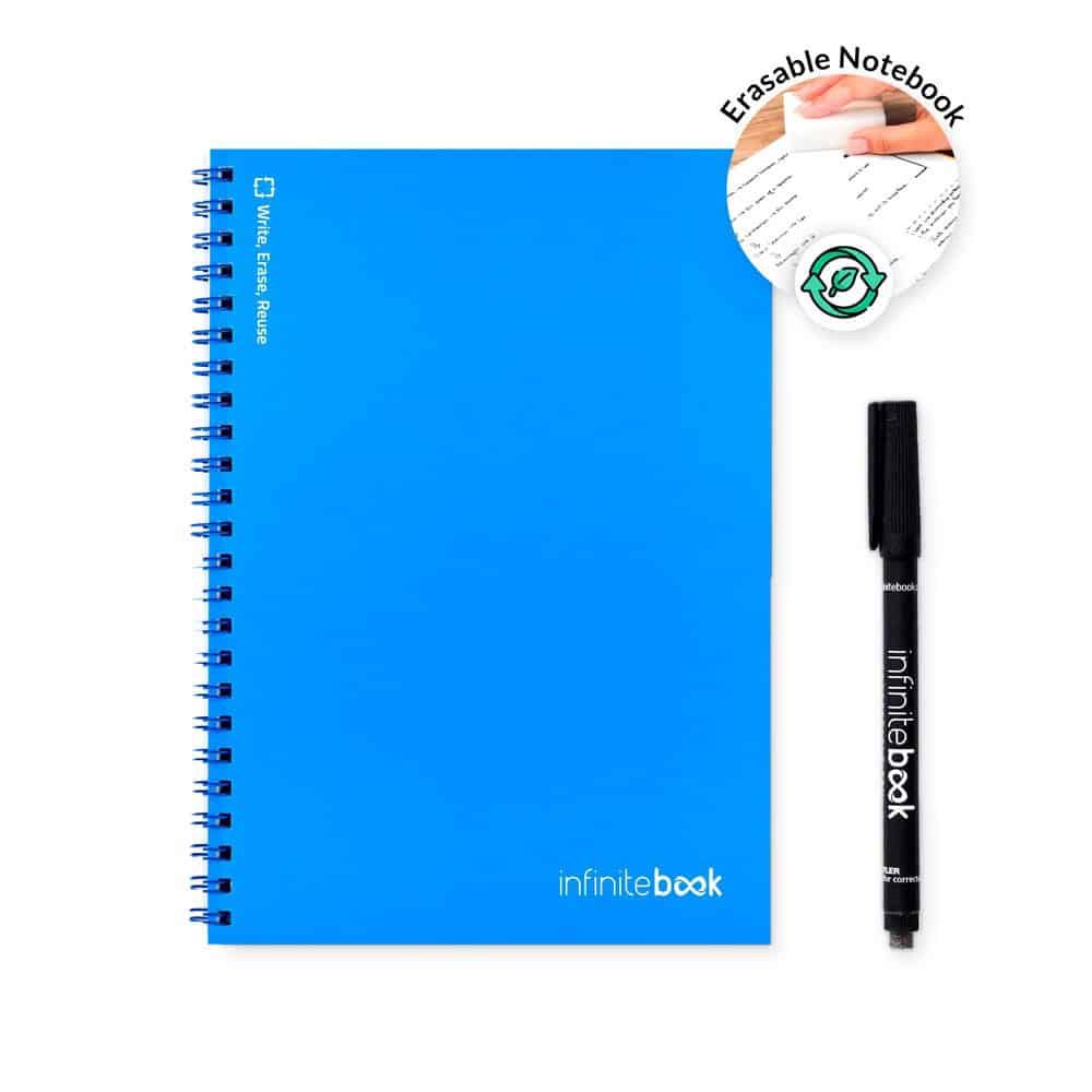 INFINITEBOOK PLAIN A5. Infinitebook med flexibelt omslag och 15 blanka whiteboardsidor