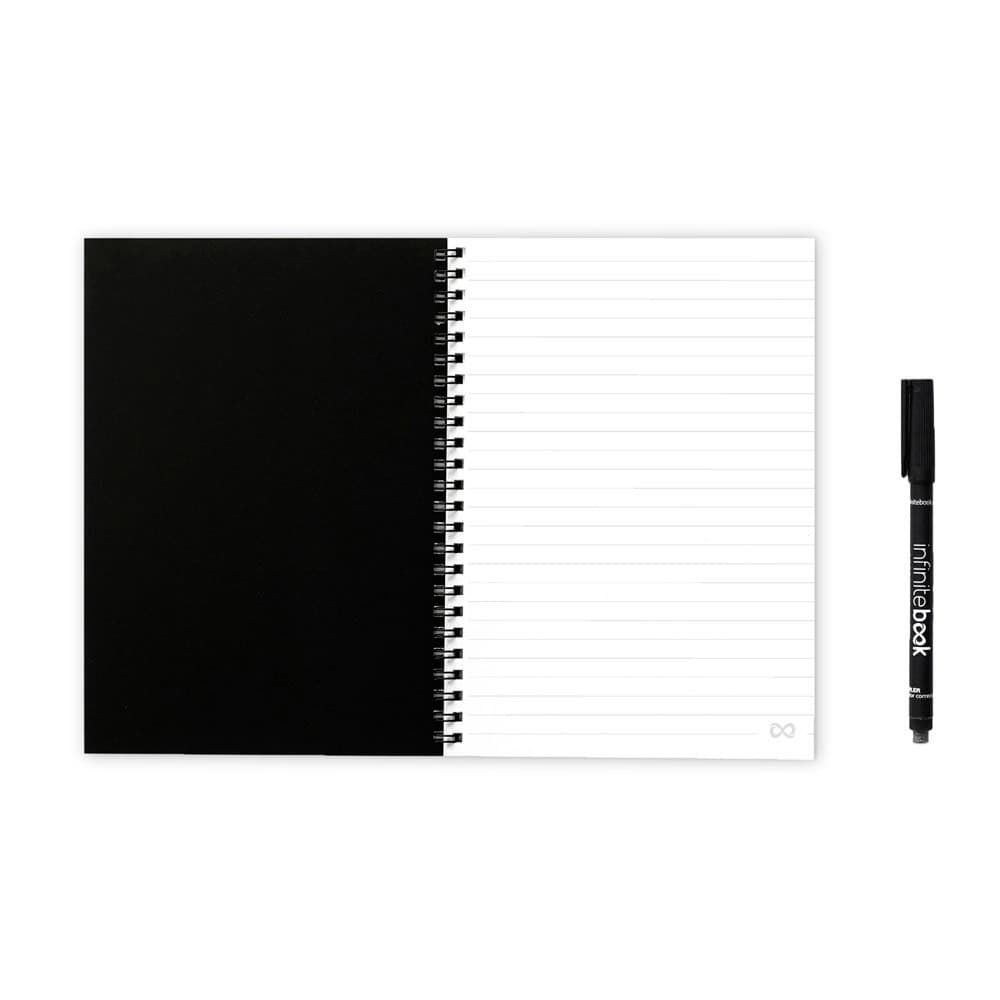INFINITEBOOK LINED A5. Infinitebook med flexibelt omslag och 15 linjerade whiteboardsidor