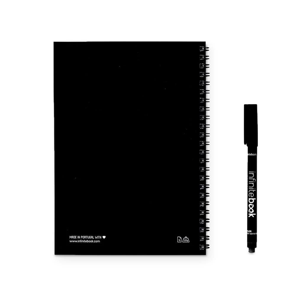INFINITEBOOK LINED A5. Infinitebook med flexibelt omslag och 15 linjerade whiteboardsidor