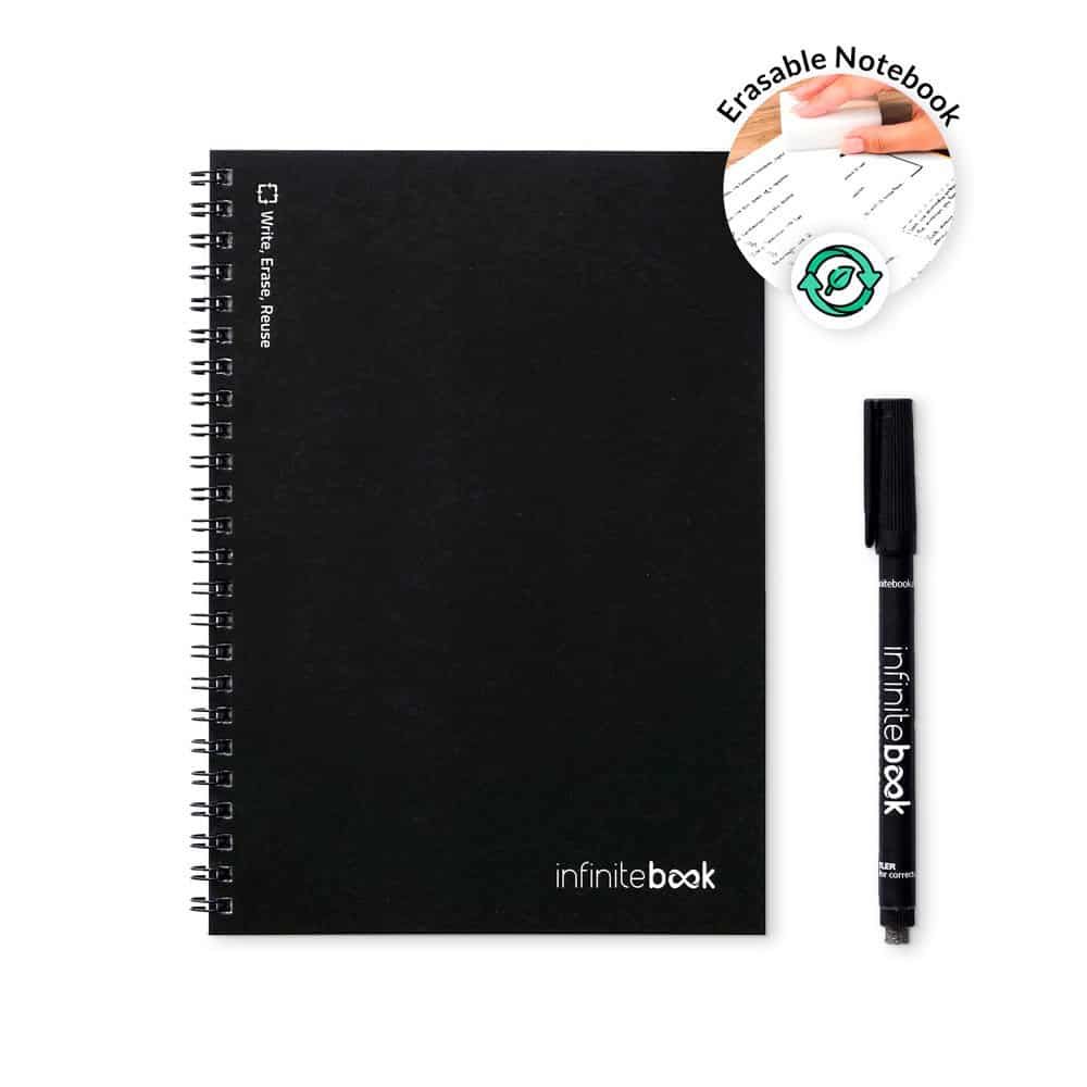 INFINITEBOOK LINED A5. Infinitebook med flexibelt omslag och 15 linjerade whiteboardsidor