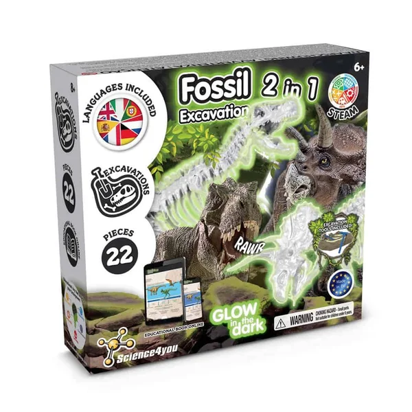 2 in 1 Fossil Excavation Kit I. Pedagogiskt spel för barn – profilreklam med tryck från ExpoTryck