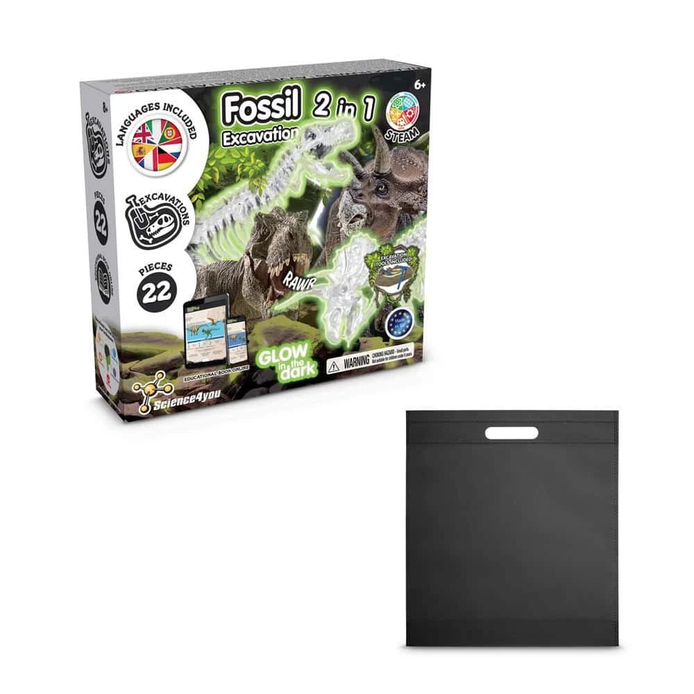 2 in 1 Fossil Excavation Kit IV. Pedagogiskt spel levereras med en non-woven presentpåse (80 g/m²)