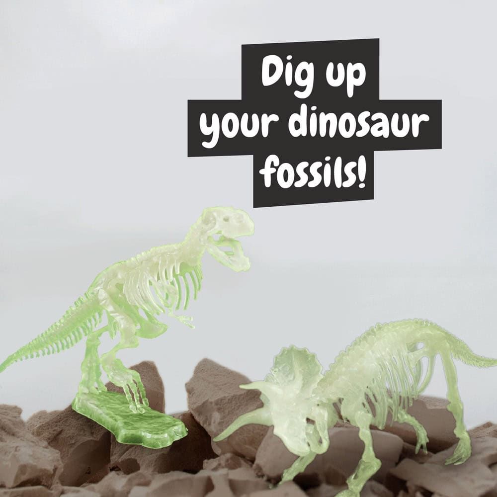 2 in 1 Fossil Excavation Kit V. Pedagogiskt spel levereras med en 190T vikbar presentpåse