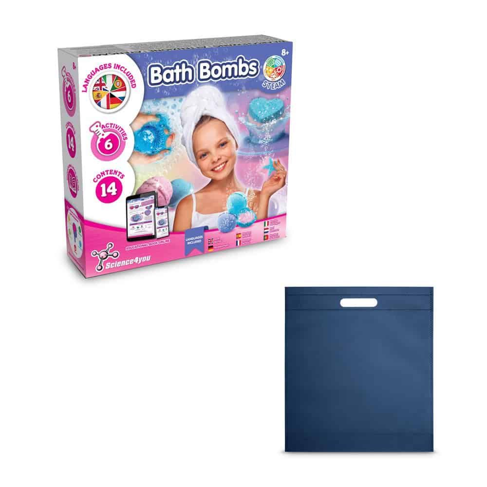 Bath Bombs Kit IV. Pedagogiskt spel levereras med en non-woven presentpåse (80 g/m²)