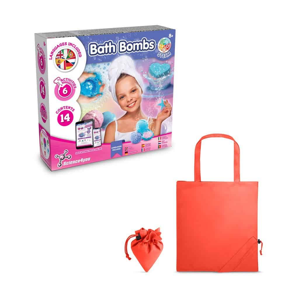 Bath Bombs Kit V. Pedagogiskt spel levereras med en 190T vikbar presentpåse