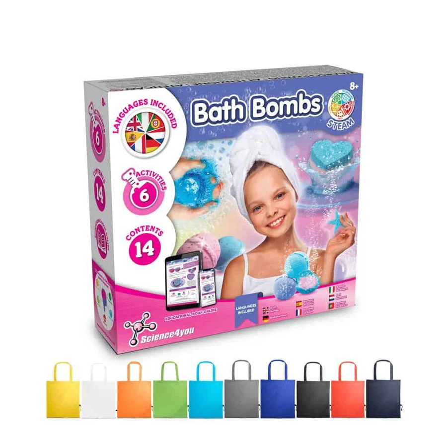 Bath Bombs Kit V. Pedagogiskt spel levereras med en 190T vikbar presentpåse