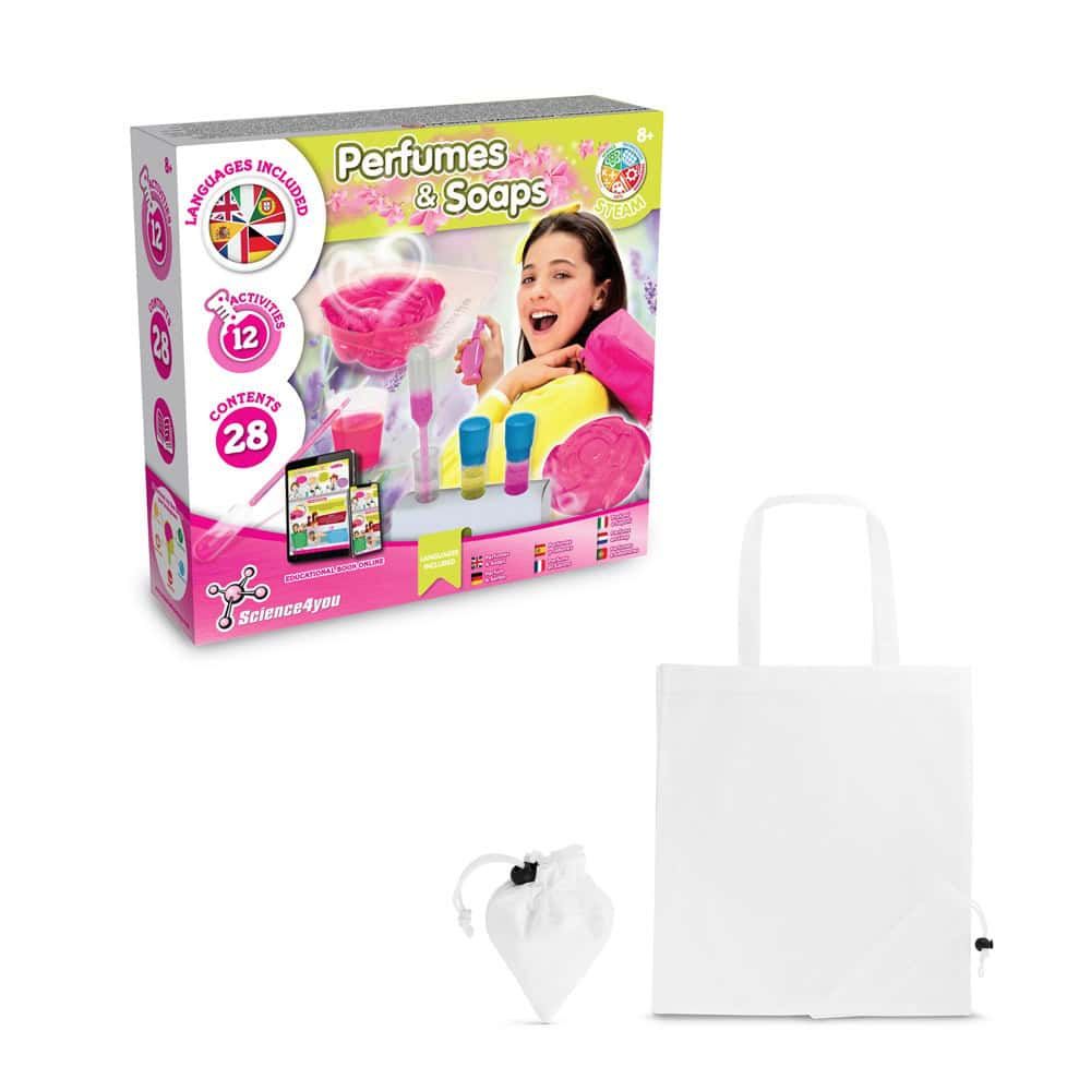 Perfume & Soap Factory Kit V. Pedagogiskt spel levereras med en 190T vikbar presentpåse
