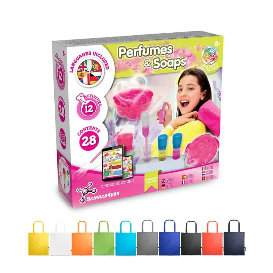 Perfume & Soap Factory Kit V. Pedagogiskt spel levereras med en 190T vikbar presentpåse