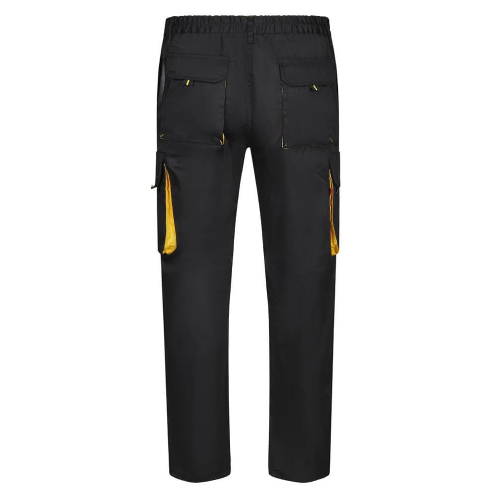 VL HYPNOS. Tvåfärgade byxor i twill med flera fickor (200g/m²), i bomull (35%) och polyester (65%)