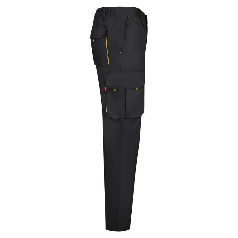 VL HYPNOS. Tvåfärgade byxor i twill med flera fickor (200g/m²), i bomull (35%) och polyester (65%)