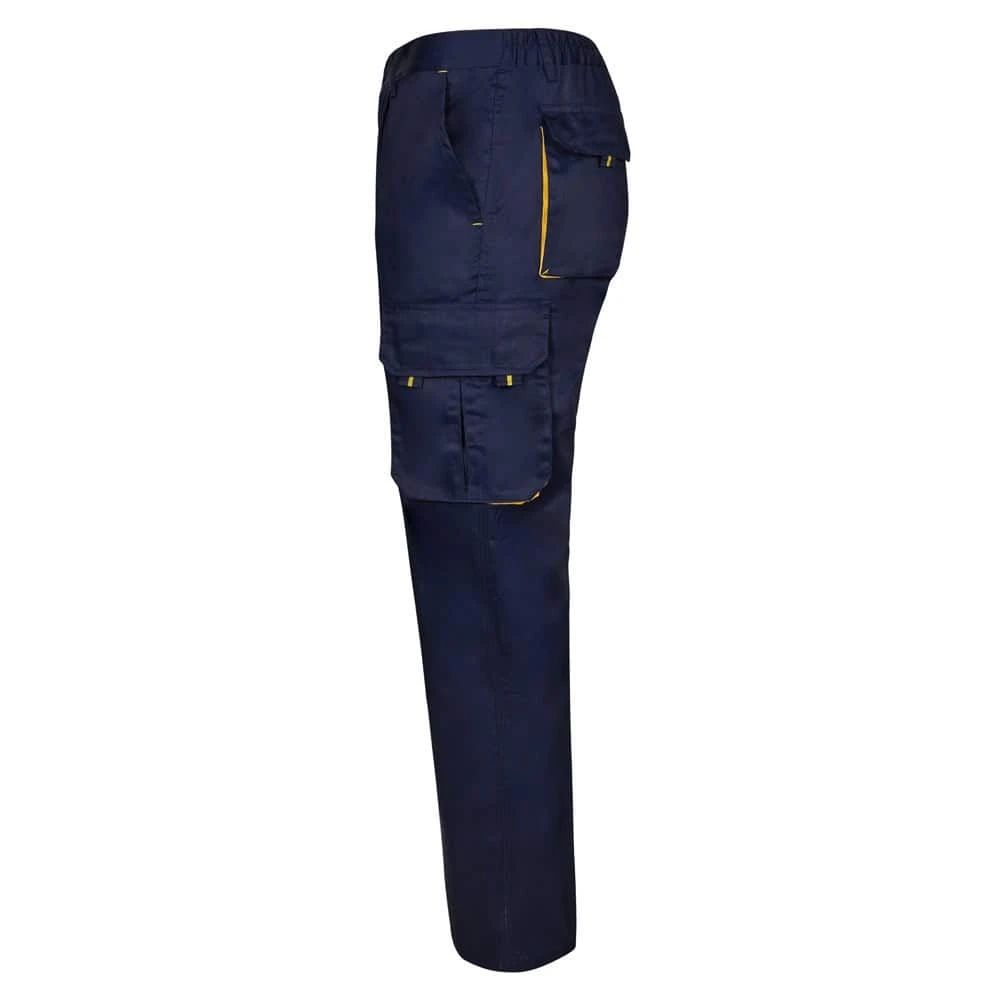 VL HYPNOS. Tvåfärgade byxor i twill med flera fickor (200g/m²), i bomull (35%) och polyester (65%)