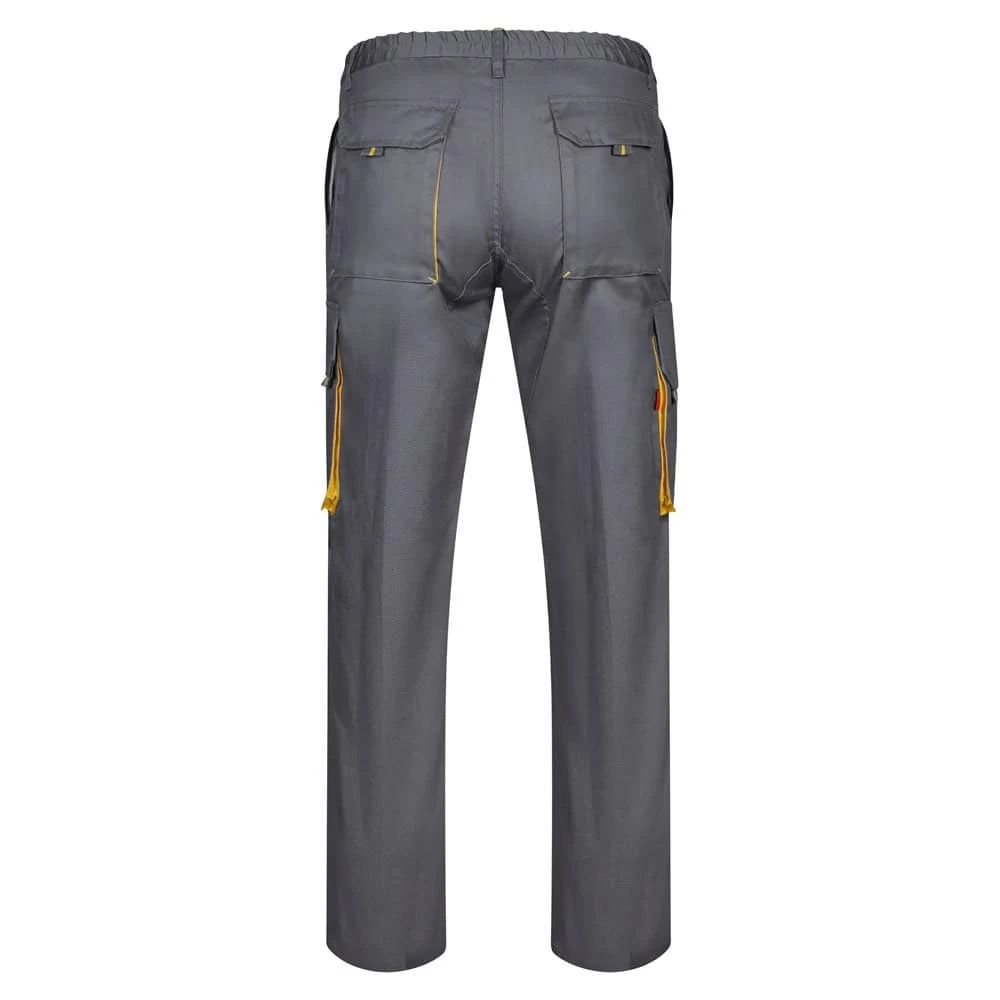 VL HYPNOS. Tvåfärgade byxor i twill med flera fickor (200g/m²), i bomull (35%) och polyester (65%)
