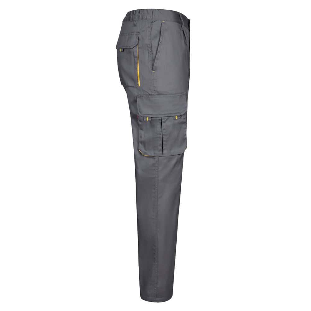 VL HYPNOS. Tvåfärgade byxor i twill med flera fickor (200g/m²), i bomull (35%) och polyester (65%)