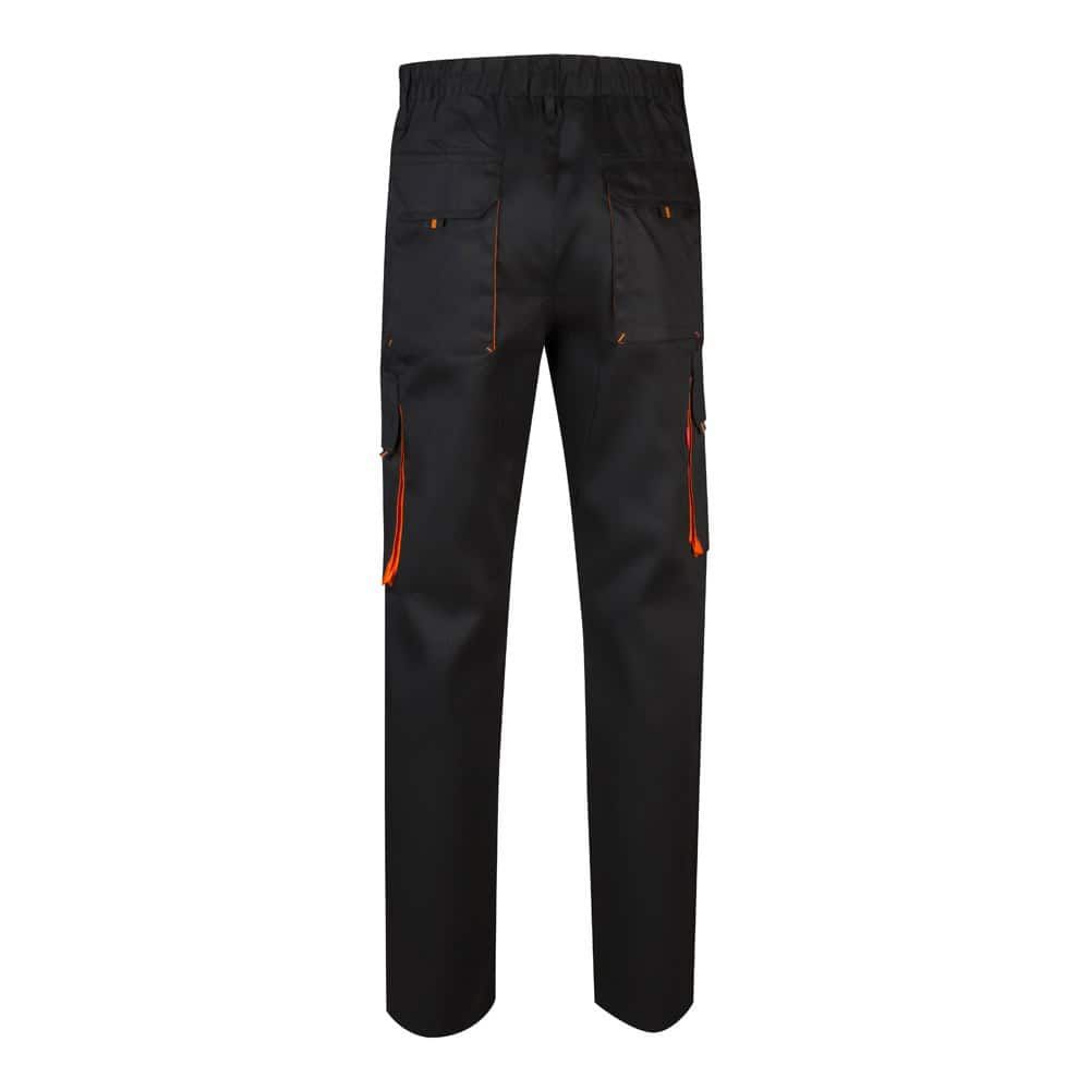 VL HYPNOS. Tvåfärgade byxor i twill med flera fickor (200g/m²), i bomull (35%) och polyester (65%)