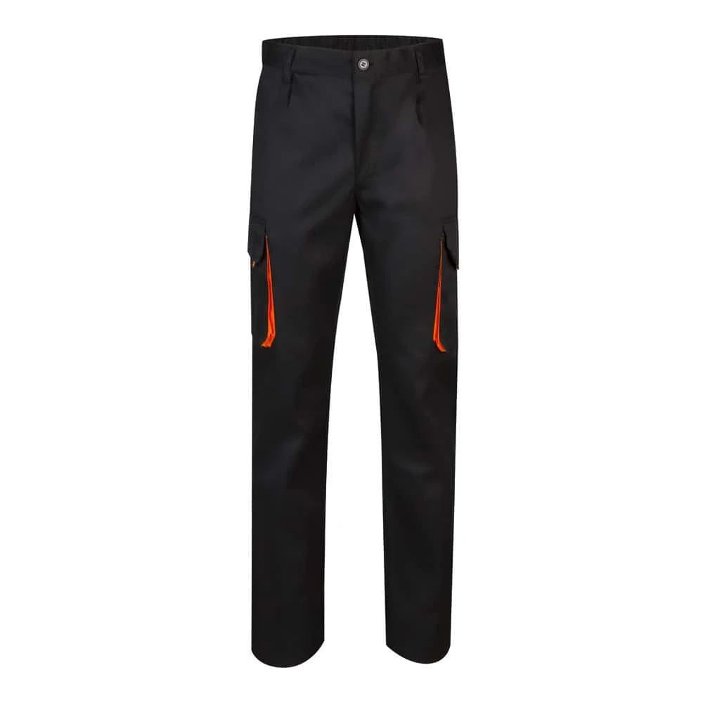 VL HYPNOS. Tvåfärgade byxor i twill med flera fickor (200g/m²), i bomull (35%) och polyester (65%)