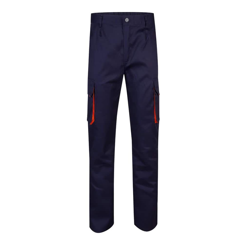 VL HYPNOS. Tvåfärgade byxor i twill med flera fickor (200g/m²), i bomull (35%) och polyester (65%)