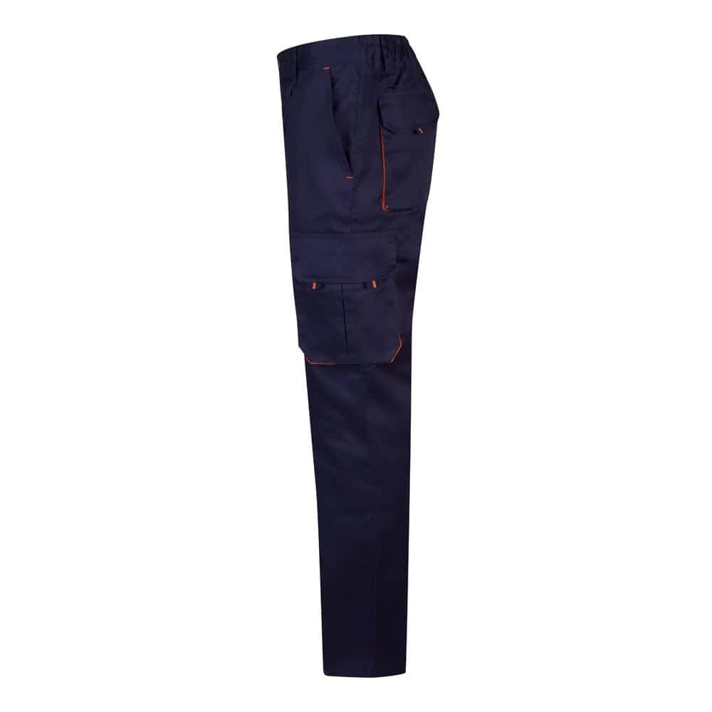 VL HYPNOS. Tvåfärgade byxor i twill med flera fickor (200g/m²), i bomull (35%) och polyester (65%)