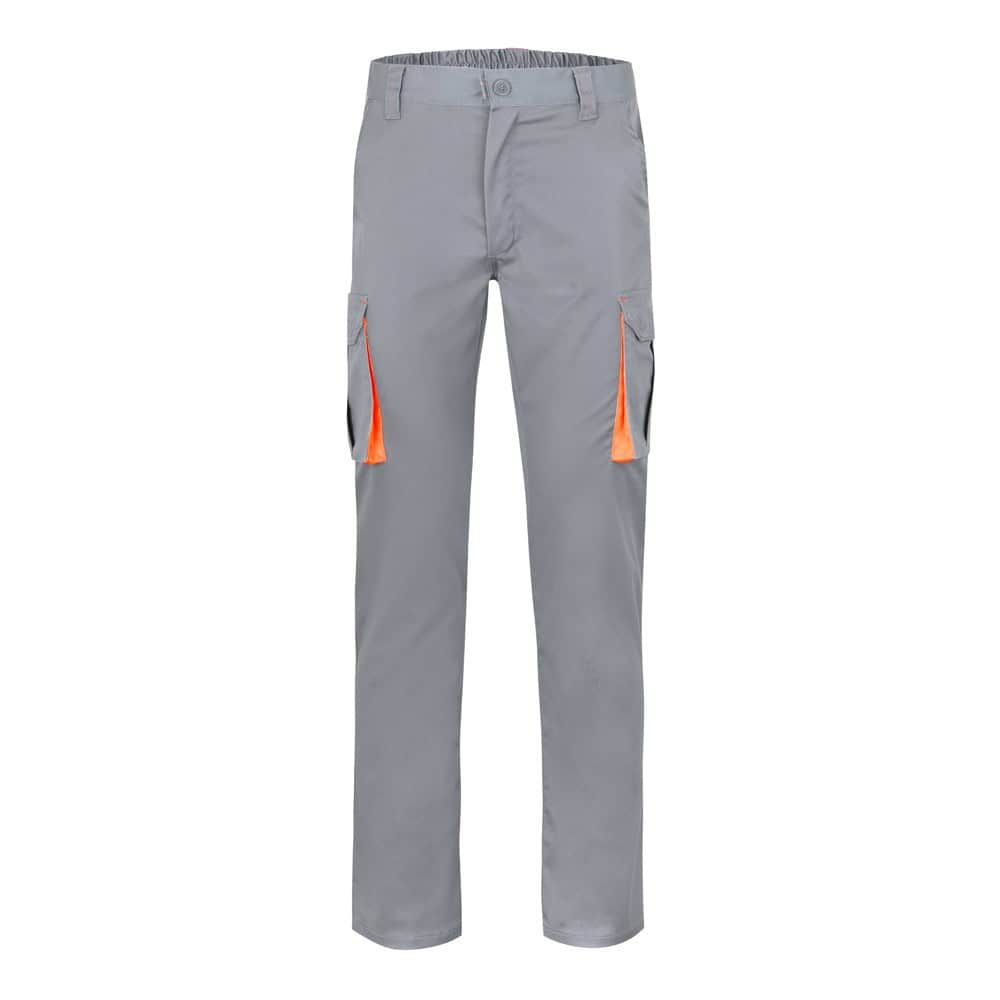 VL HYPNOS. Tvåfärgade byxor i twill med flera fickor (200g/m²), i bomull (35%) och polyester (65%)