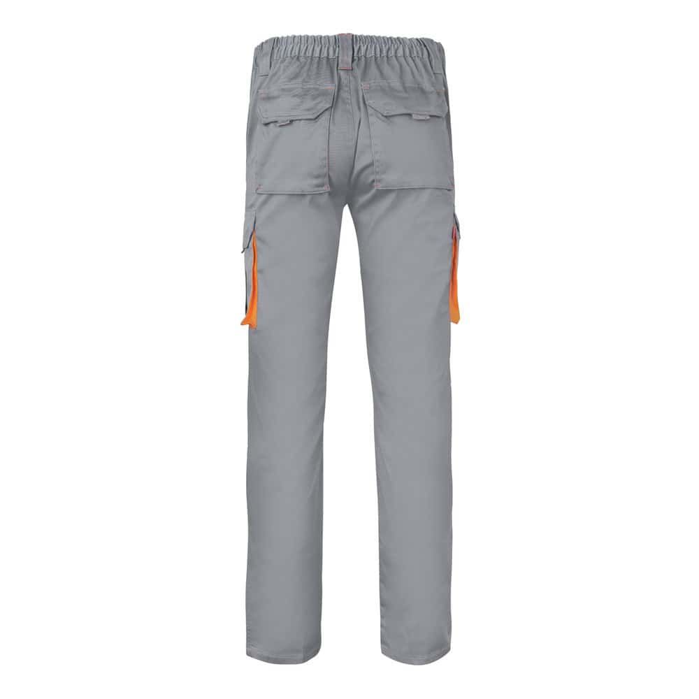 VL HYPNOS. Tvåfärgade byxor i twill med flera fickor (200g/m²), i bomull (35%) och polyester (65%)