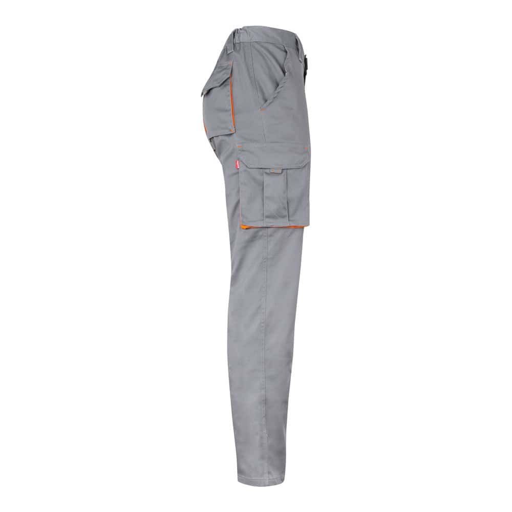 VL HYPNOS. Tvåfärgade byxor i twill med flera fickor (200g/m²), i bomull (35%) och polyester (65%)