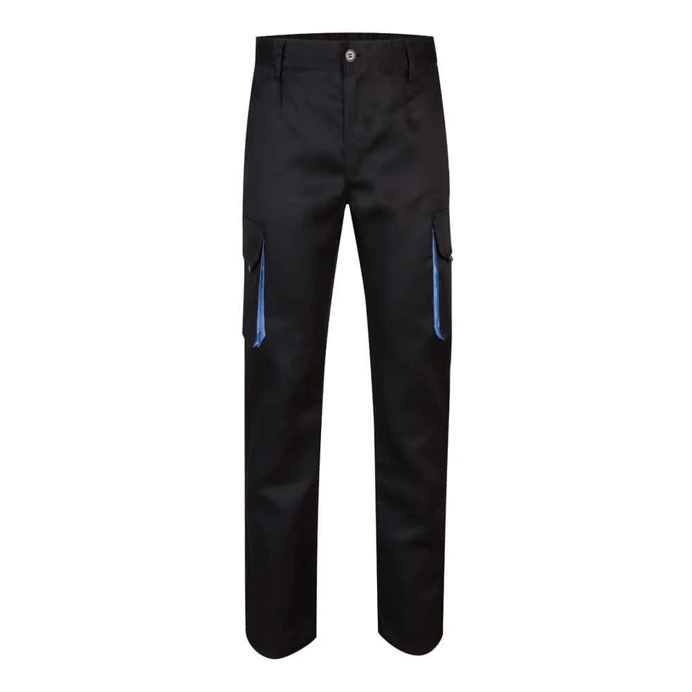 VL HYPNOS. Tvåfärgade byxor i twill med flera fickor (200g/m²), i bomull (35%) och polyester (65%)