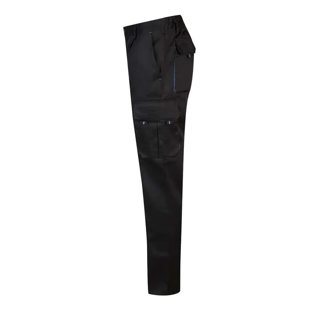 VL HYPNOS. Tvåfärgade byxor i twill med flera fickor (200g/m²), i bomull (35%) och polyester (65%)