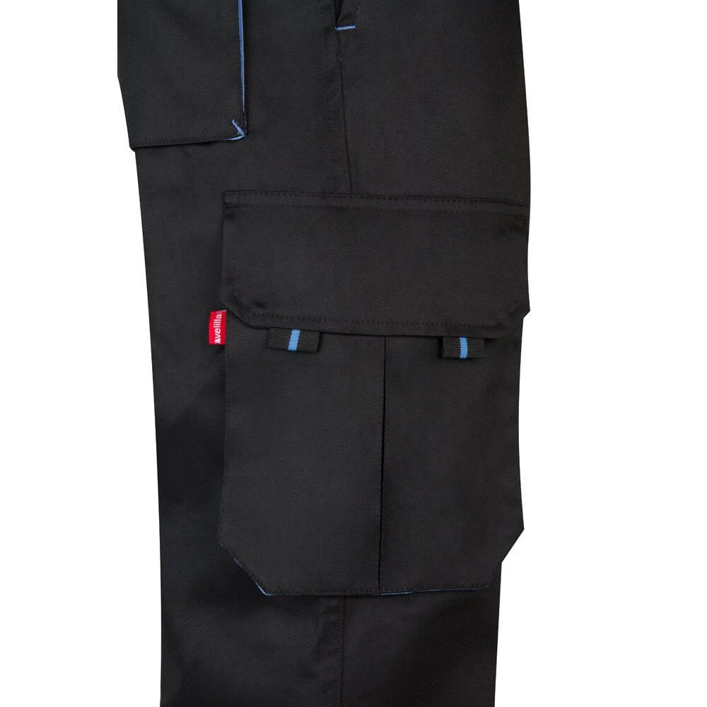 VL HYPNOS. Tvåfärgade byxor i twill med flera fickor (200g/m²), i bomull (35%) och polyester (65%)