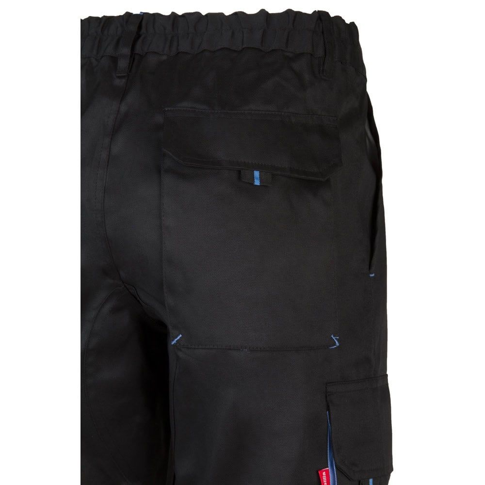 VL HYPNOS. Tvåfärgade byxor i twill med flera fickor (200g/m²), i bomull (35%) och polyester (65%)