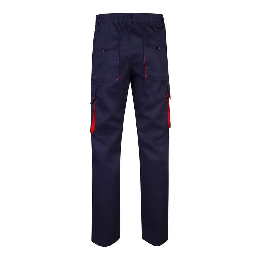 VL HYPNOS. Tvåfärgade byxor i twill med flera fickor (200g/m²), i bomull (35%) och polyester (65%)