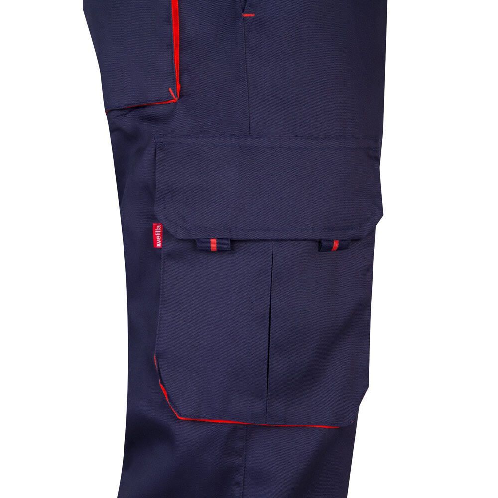 VL HYPNOS. Tvåfärgade byxor i twill med flera fickor (200g/m²), i bomull (35%) och polyester (65%)