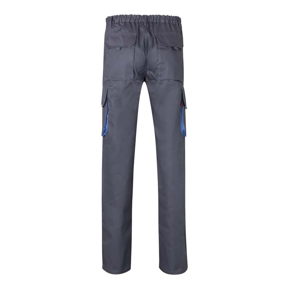 VL HYPNOS. Tvåfärgade byxor i twill med flera fickor (200g/m²), i bomull (35%) och polyester (65%)