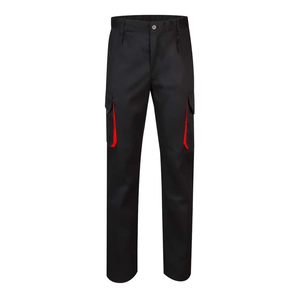 VL HYPNOS. Tvåfärgade byxor i twill med flera fickor (200g/m²), i bomull (35%) och polyester (65%)