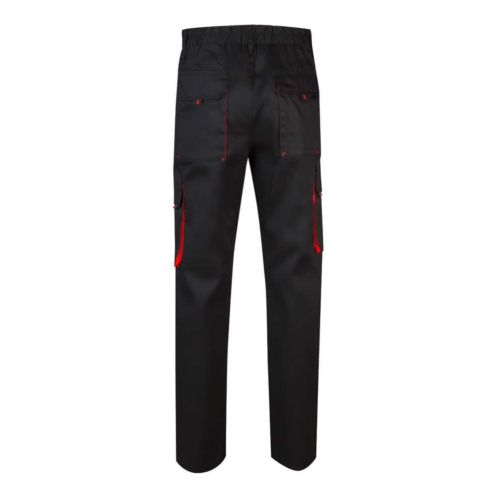 VL HYPNOS. Tvåfärgade byxor i twill med flera fickor (200g/m²), i bomull (35%) och polyester (65%)