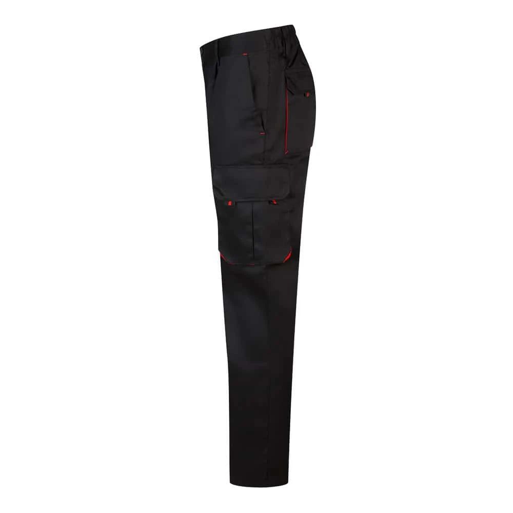 VL HYPNOS. Tvåfärgade byxor i twill med flera fickor (200g/m²), i bomull (35%) och polyester (65%)