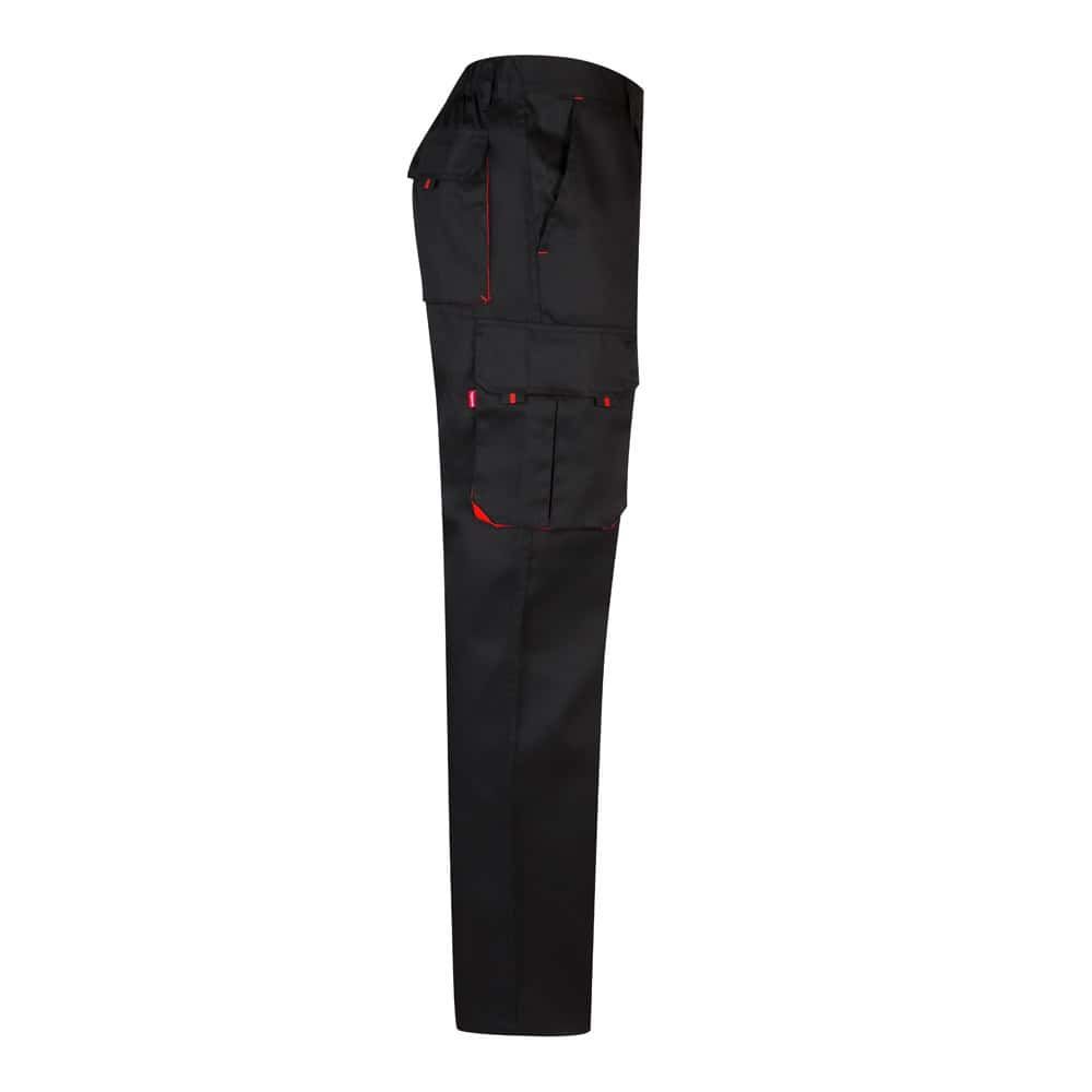 VL HYPNOS. Tvåfärgade byxor i twill med flera fickor (200g/m²), i bomull (35%) och polyester (65%)