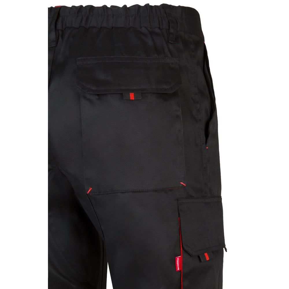 VL HYPNOS. Tvåfärgade byxor i twill med flera fickor (200g/m²), i bomull (35%) och polyester (65%)