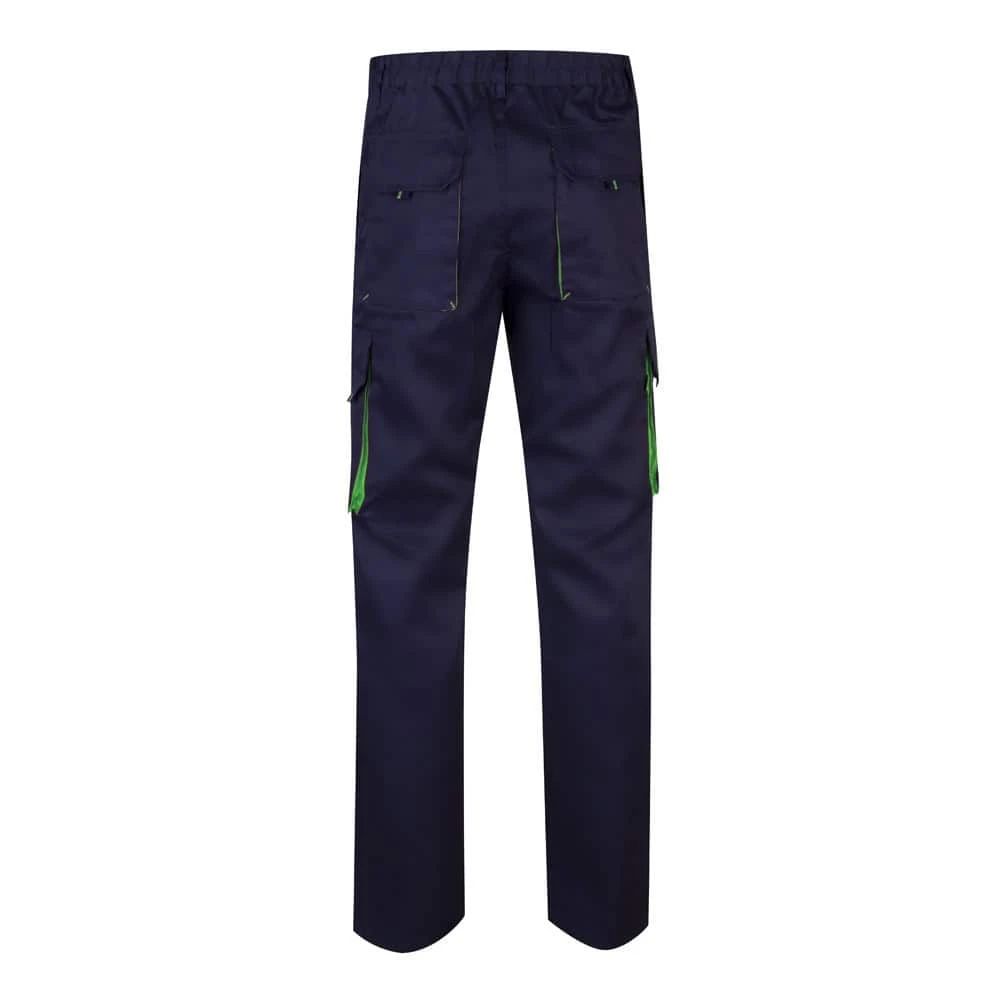 VL HYPNOS. Tvåfärgade byxor i twill med flera fickor (200g/m²), i bomull (35%) och polyester (65%)