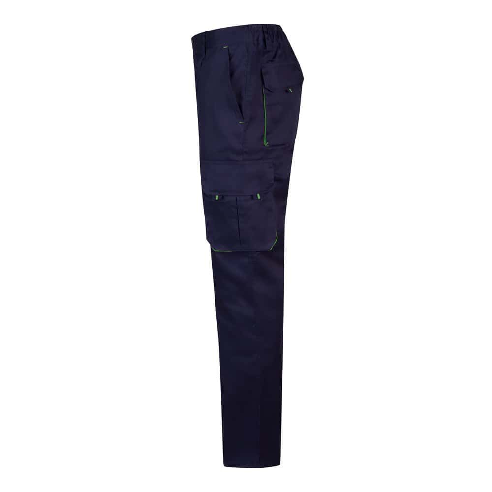 VL HYPNOS. Tvåfärgade byxor i twill med flera fickor (200g/m²), i bomull (35%) och polyester (65%)