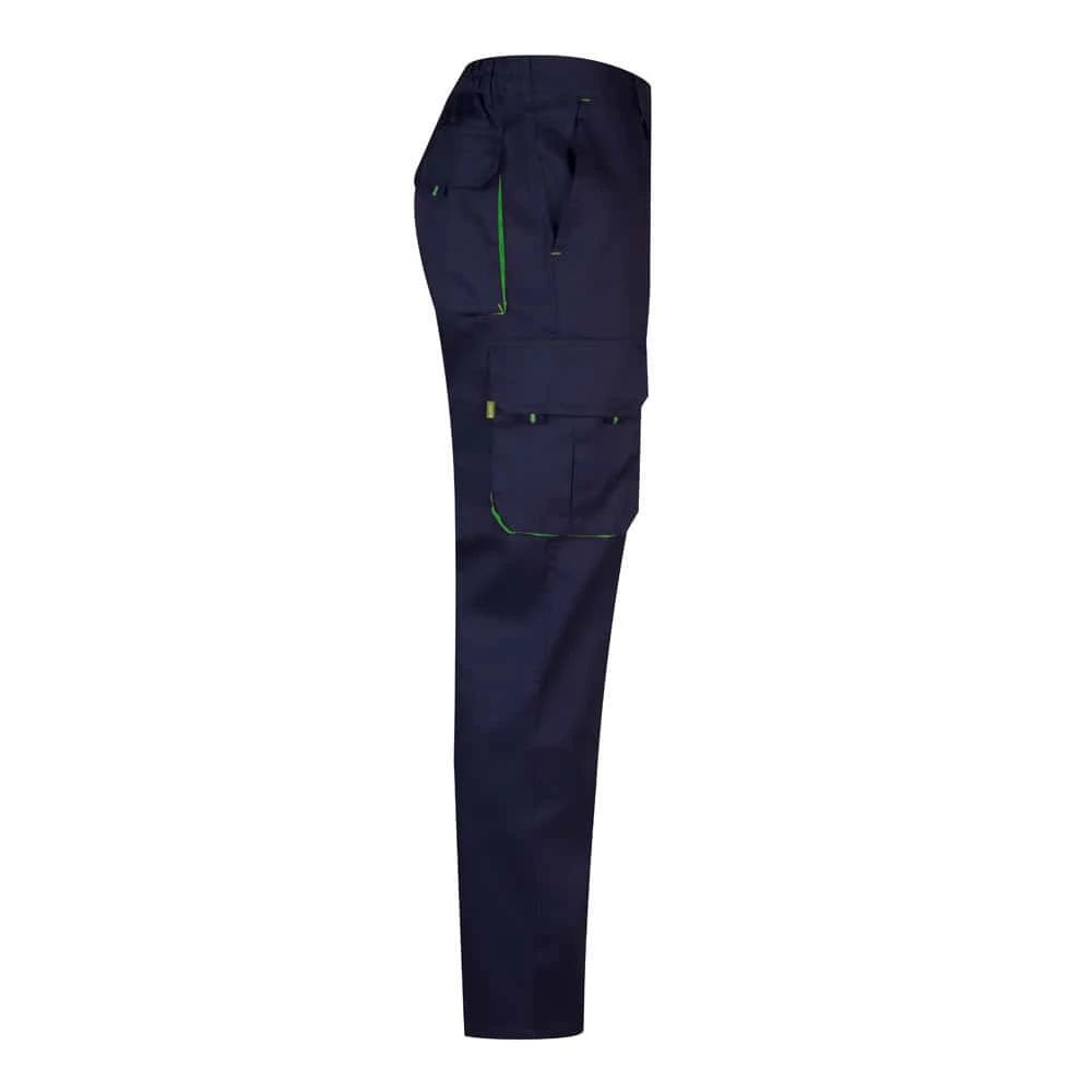 VL HYPNOS. Tvåfärgade byxor i twill med flera fickor (200g/m²), i bomull (35%) och polyester (65%)