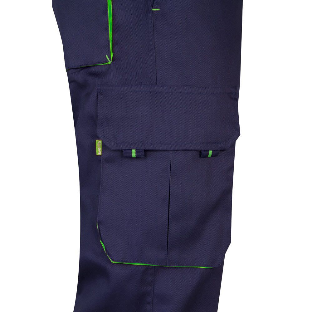 VL HYPNOS. Tvåfärgade byxor i twill med flera fickor (200g/m²), i bomull (35%) och polyester (65%)