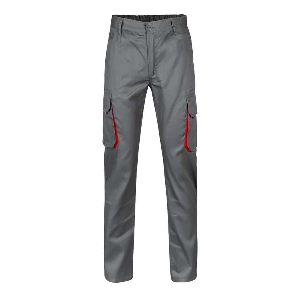 VL HYPNOS. Tvåfärgade byxor i twill med flera fickor (200g/m²), i bomull (35%) och polyester (65%)