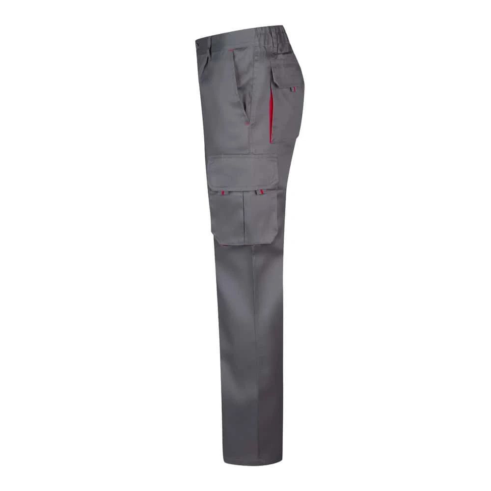 VL HYPNOS. Tvåfärgade byxor i twill med flera fickor (200g/m²), i bomull (35%) och polyester (65%)