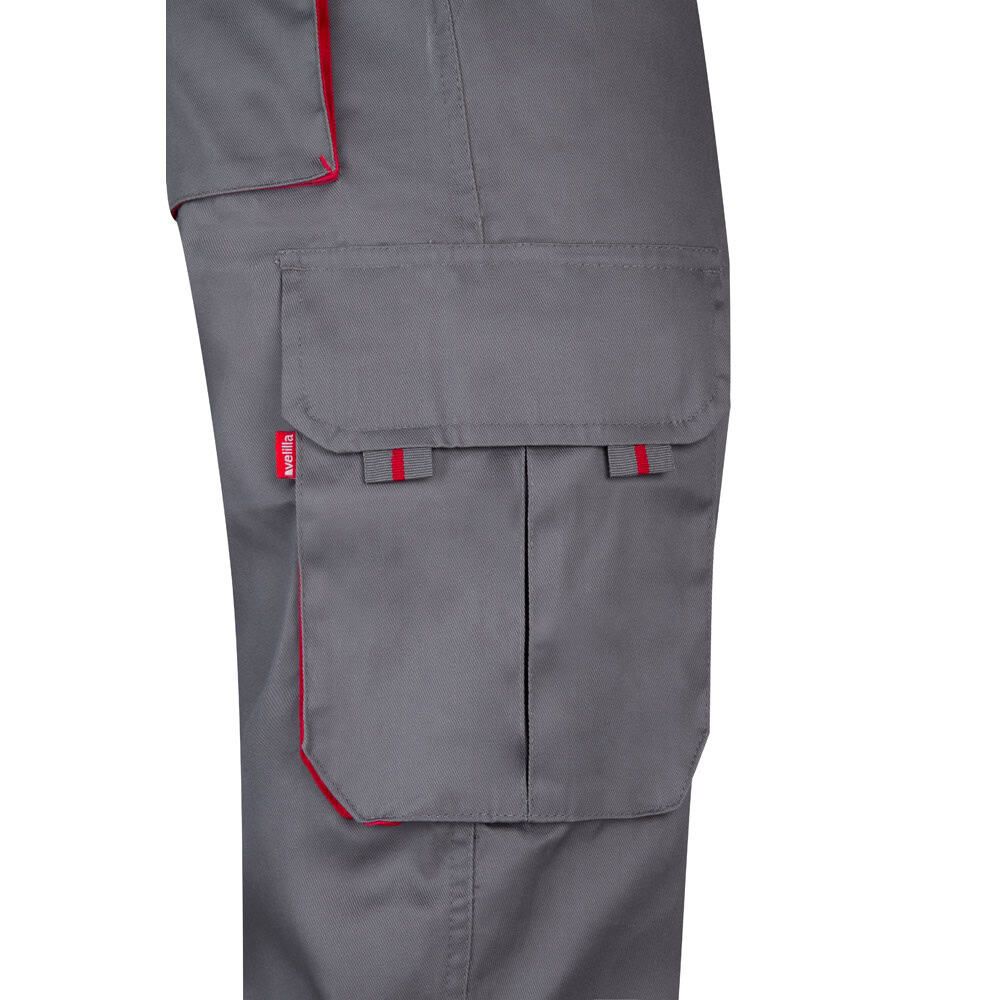 VL HYPNOS. Tvåfärgade byxor i twill med flera fickor (200g/m²), i bomull (35%) och polyester (65%)