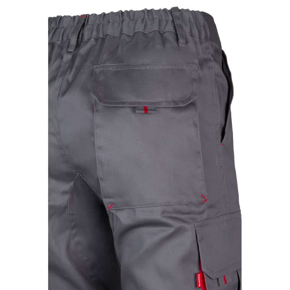 VL HYPNOS. Tvåfärgade byxor i twill med flera fickor (200g/m²), i bomull (35%) och polyester (65%)