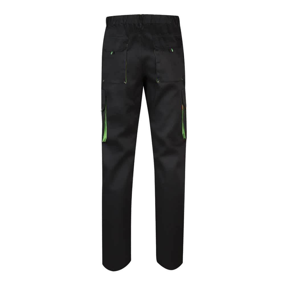 VL HYPNOS. Tvåfärgade byxor i twill med flera fickor (200g/m²), i bomull (35%) och polyester (65%)