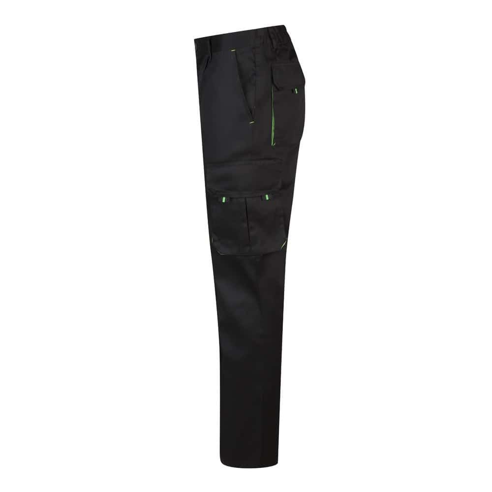 VL HYPNOS. Tvåfärgade byxor i twill med flera fickor (200g/m²), i bomull (35%) och polyester (65%)